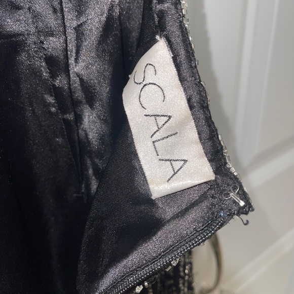 SCALA 77335 Sequined High Halter Backless Gown - Picture 4 of 8